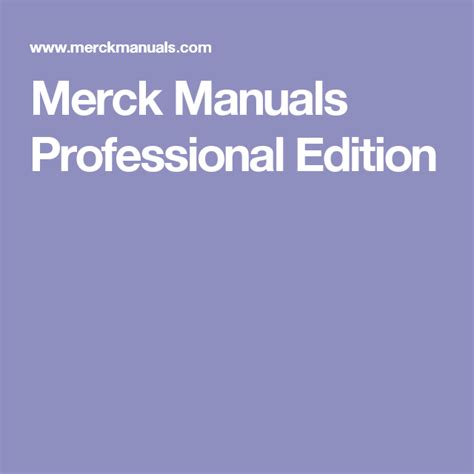 merck manuals|merck manual for the professional.